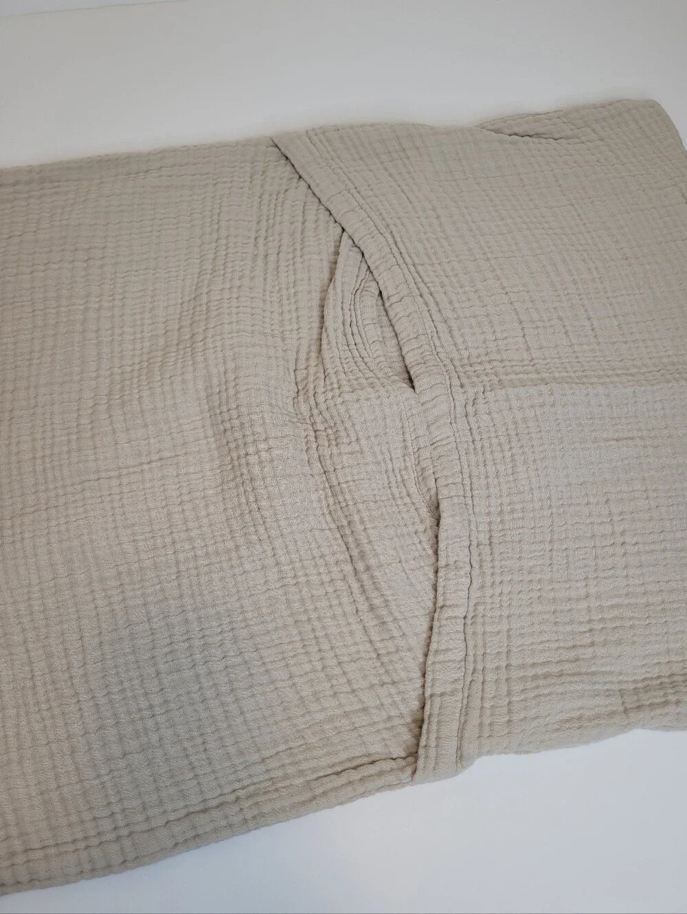 West Elm Cotton Gauze Duvet Cover Full/Queen Cream + 2 Quince Pillow Shamsi